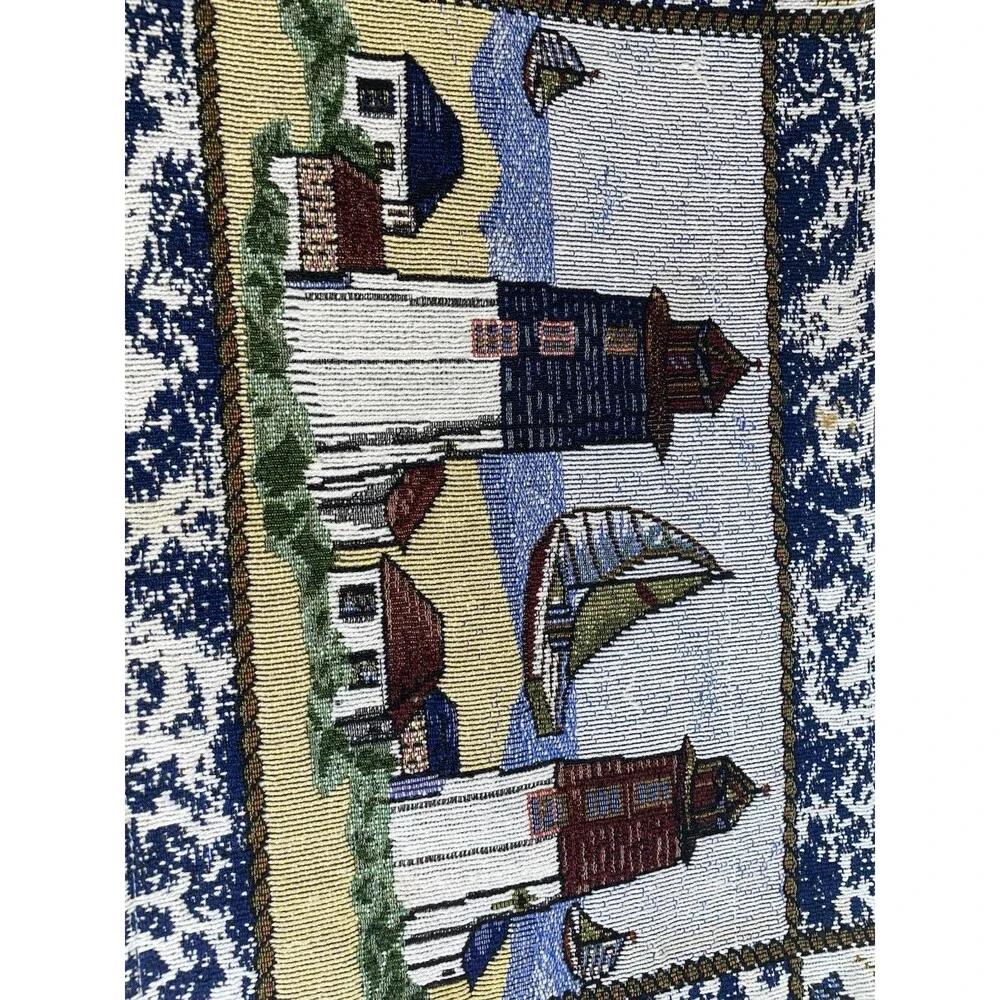 Set of 6 Nautical Tapestry Placemats Lighthouse Sailboat Coastal Beach House